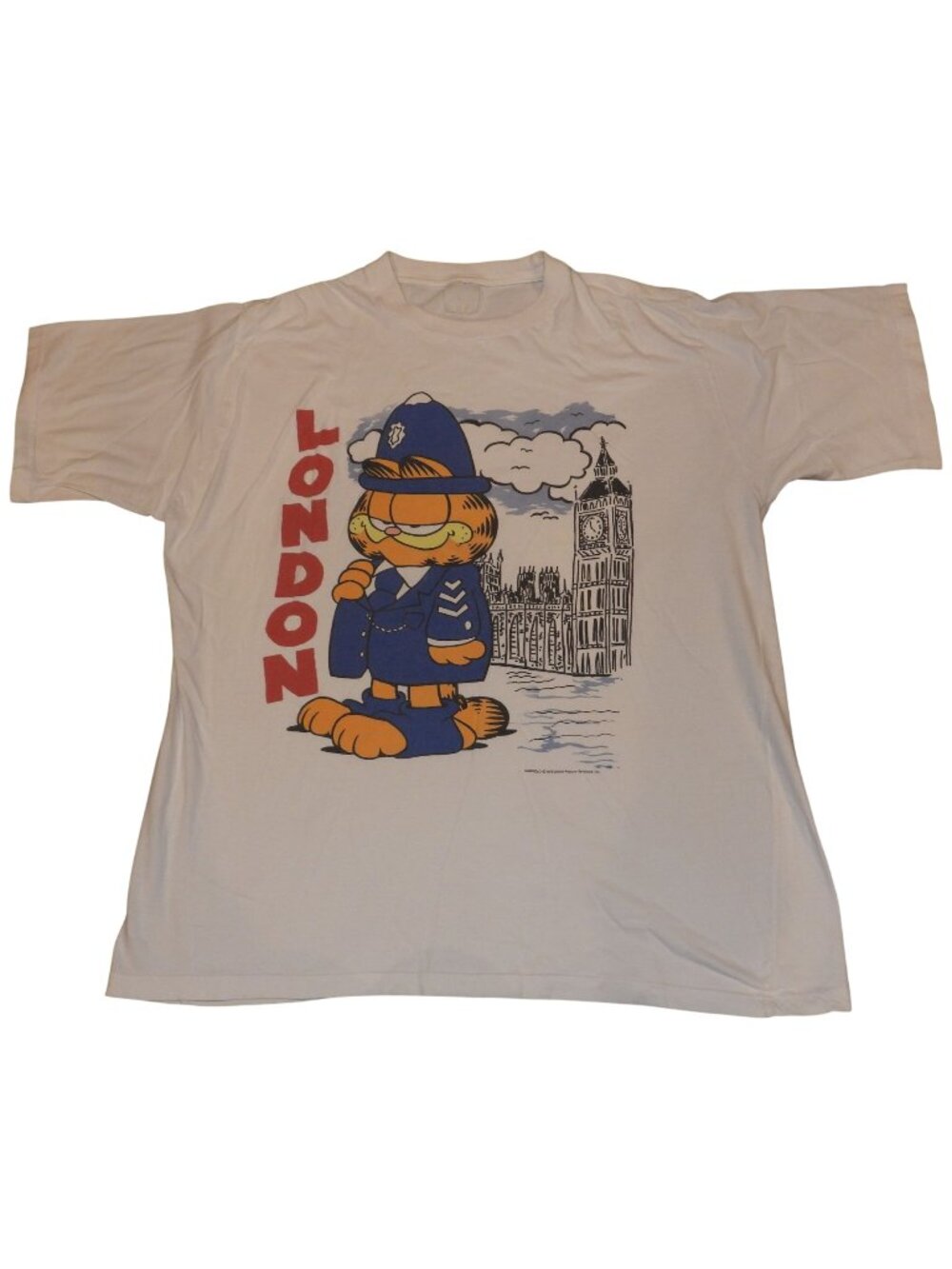 Vintage 1980s Garfield Comic Cat London England Single Stitch T-Shirt Large